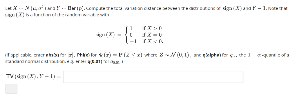 Solved Compute The Total Variation Distance Between P Uni Chegg Com