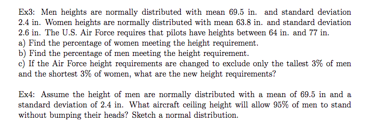 Solved Men Heights Are Normally Distributed With Mean 69