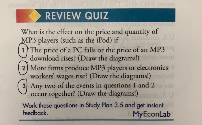 Solved Review Quiz What Is The Effect On The Price And Chegg Com