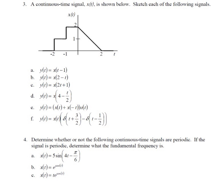 3 A Continuous Time Signal X Is Shown Below Chegg Com