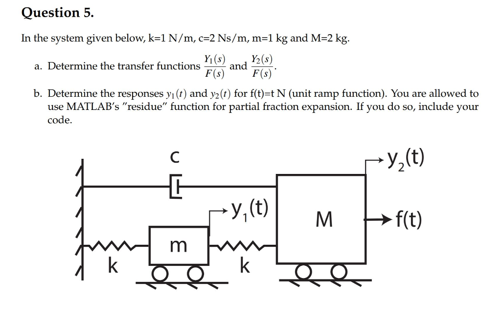 Solved Question 5 In The System Given Below K 1 N M C Chegg Com