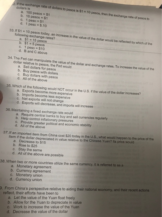 1.give the value of the following in philippine pesoA.5 dollars B.10  dollarsC.50 DollarsD.100 