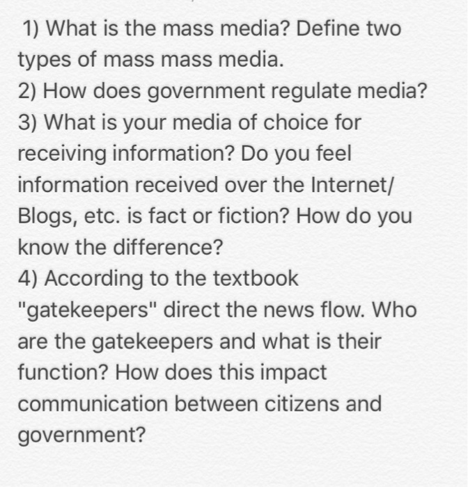 types of mass media