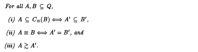 For all A,B CQ, (ii) A= B-A= B, and (iii) AZ A