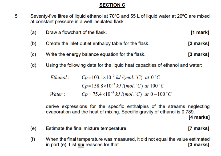 specific gravity of ethanol at 20 c