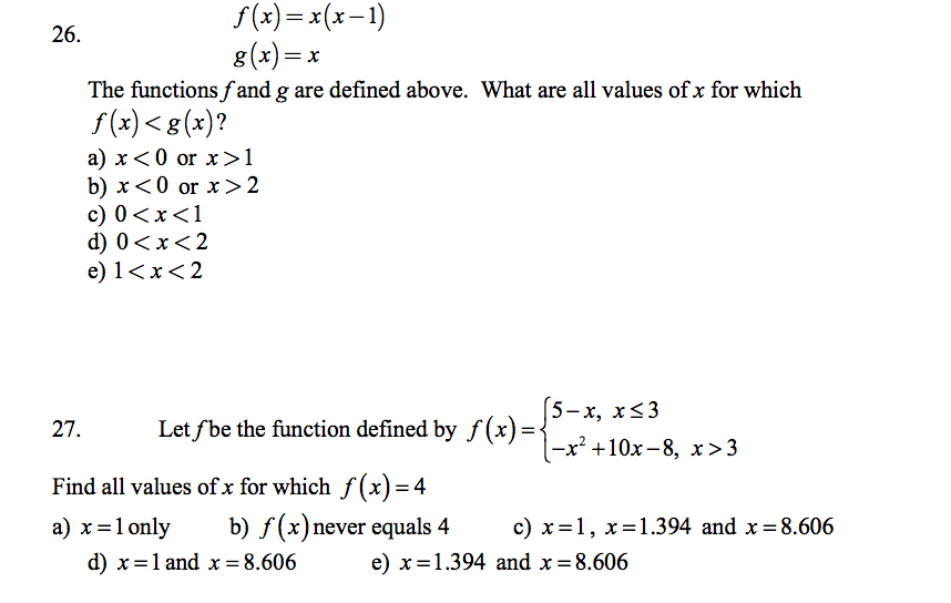 Solved F X X X 1 G X X 26 The Functions F And G Are Chegg Com