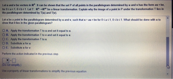 Solved Let U And V Be Vectors In R It Can Be Shown That Chegg Com