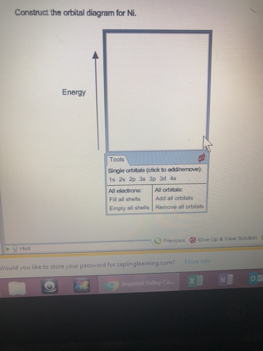 Solved Construct The Orbital Diagram For Ni. Energy Tools...