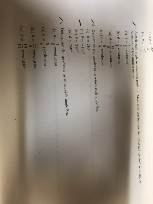 Solved Ii O 16 Iv θ 7s 4 Sketch Cach Angle In Standa