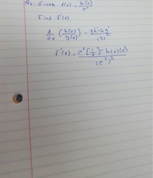 Solved Given F X H X E X Find F X D Dx H X G Chegg Com