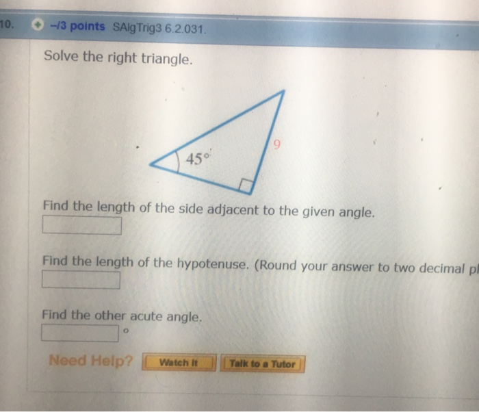 Solved 13. -/1 points SAlg Trig3 6.2.043. Find x rounded to