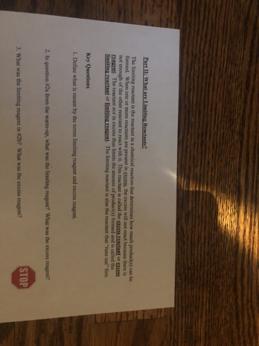 Limiting and excess reactants worksheet answers pdf picture