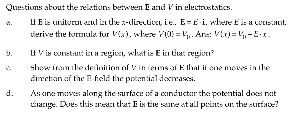 Solved Questions About The Relations Between E And V In E Chegg Com