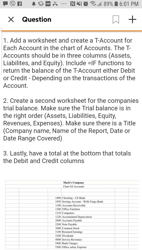 Chart Of Account For Service Company