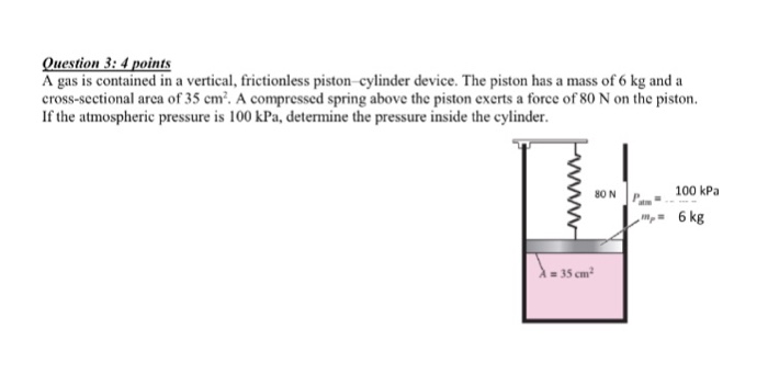 A Gas Is Contained In A Vertical Frictionless Piston Chegg 