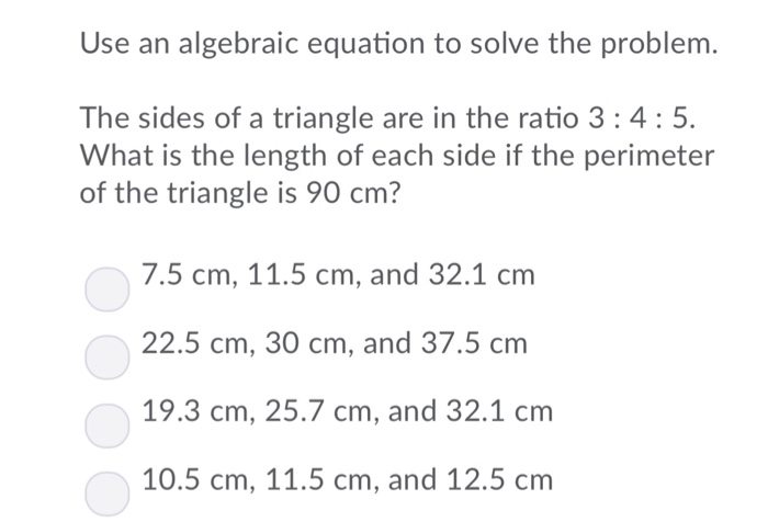 Solved Use An Algebraic Equation To Solve The Problem The Chegg Com