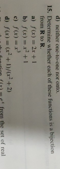 D Neither One To One Nor Onto 15 Determine Whether Chegg Com