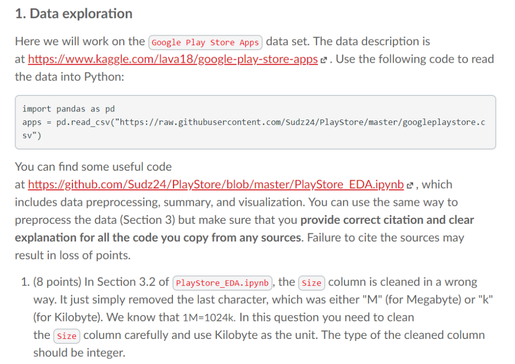 Solved 1 Data Exploration Work Google Play Store Apps Data Set Data Description Wwwy Kaggle Q