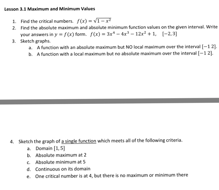 Find The Critical Numbers F X Squareroot 1 Chegg Com
