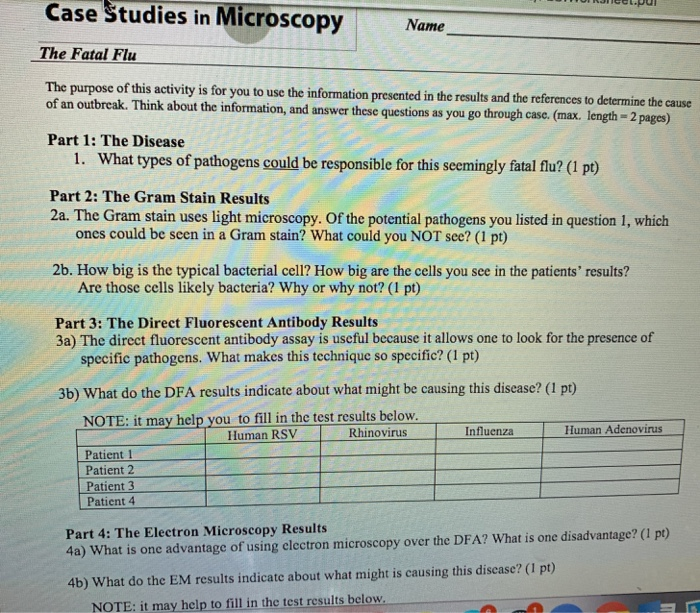 Influenza case report picture