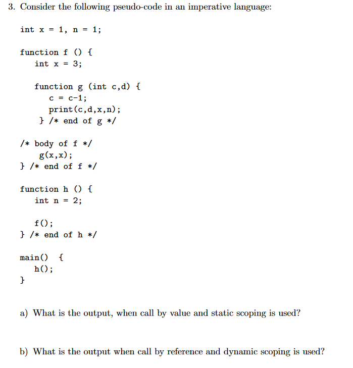 pseudo code in c