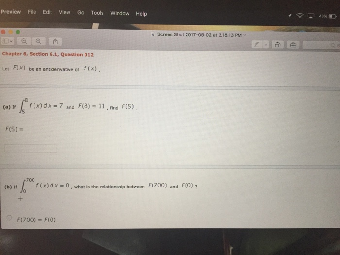 Solved Let F X Be An Antiderivative Of F X A If Inte Chegg Com