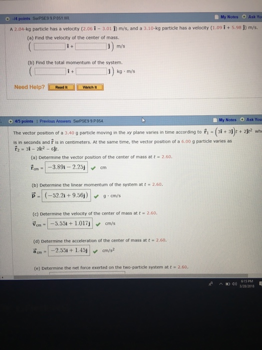 Solved 14 Points Serpse9 9 P 051 W My Notes Ask Yo A 2 0 Chegg Com