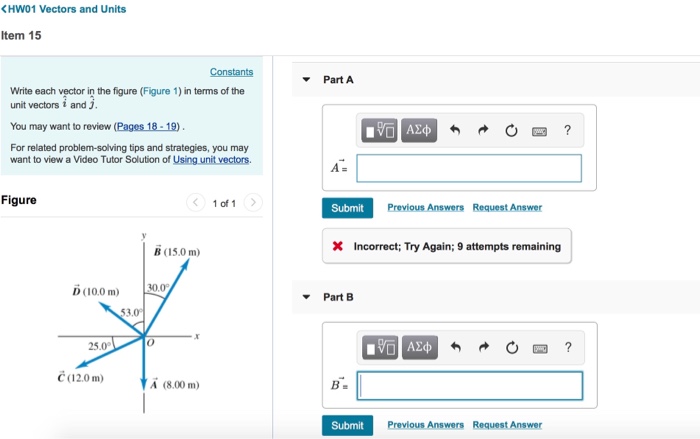 Solved Write Each Vector In Terms Of The Unit Vectors I A Chegg Com