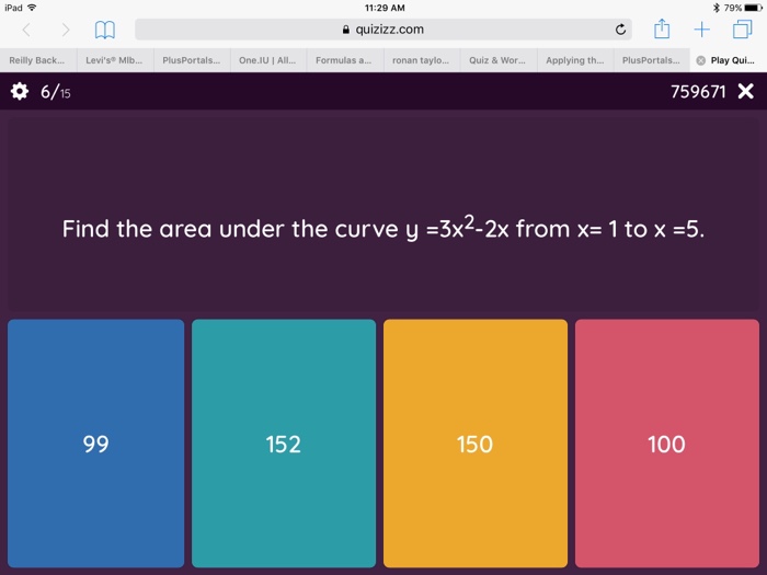 Solved 79 11 29 Am Ipad Quizizz Com Play Qu Re Chegg Com