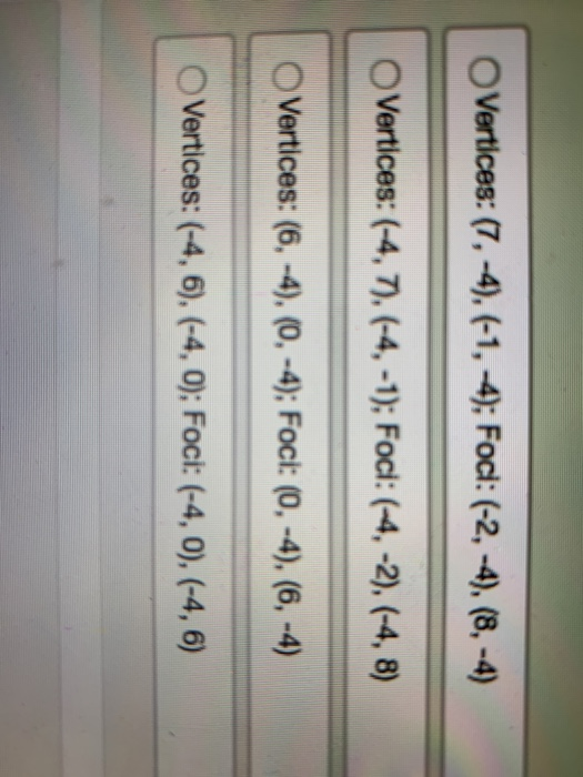 Solved Find The Vertices And Foci Of The Hyperbola With Chegg Com