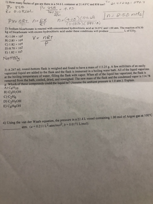 1 How Many Moles Of Gas Are There In A 54 6 L Chegg 
