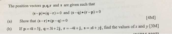 Solved He Position Vectors P Q R And S Are Given Such Tha Chegg Com