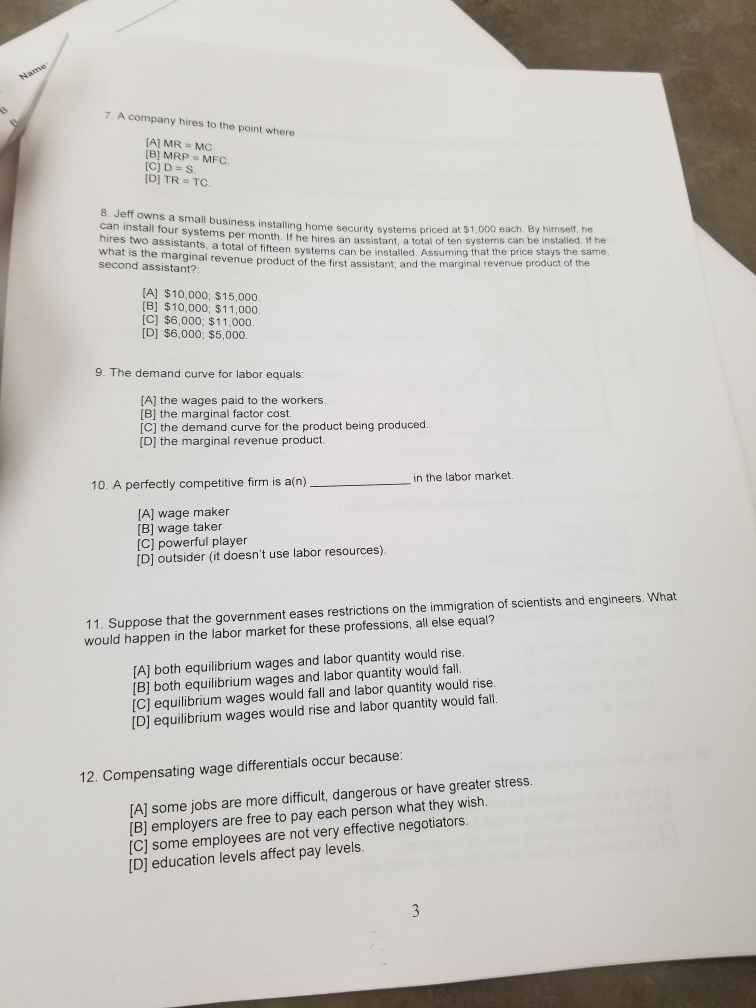 Solved 7 A Company Hires To The Point Where Ia Mr Mc 8 Chegg Com