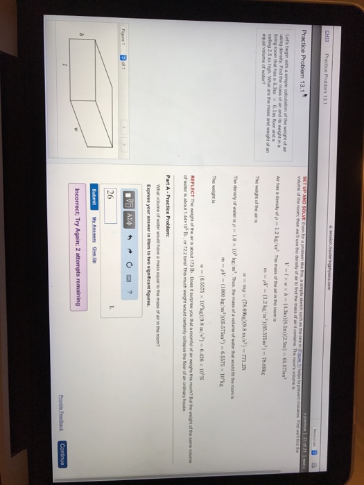 Solved Volume Of The Room Then We Ll Use The Density Of