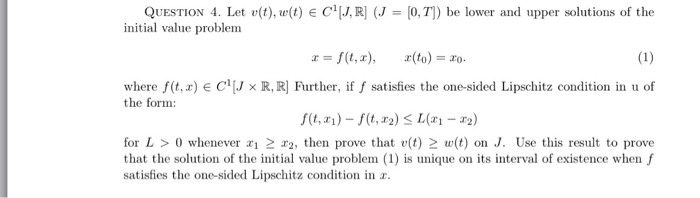 Question 4 Let V T Wt E Cj R J 0 T Be Lower Chegg Com