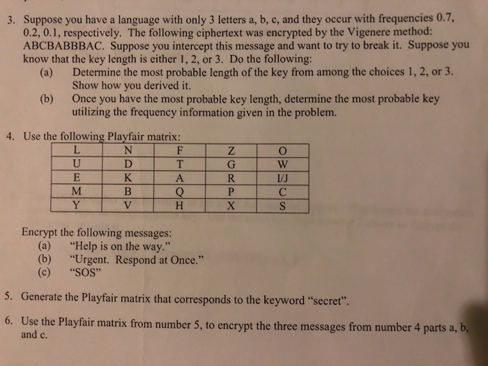 Solved 3. Suppose you have a language with only 3 letters a 