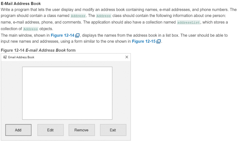 Solved E Mail Address Book Write A Program That Lets The - 