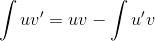 \int uv'=uv-\int u'v