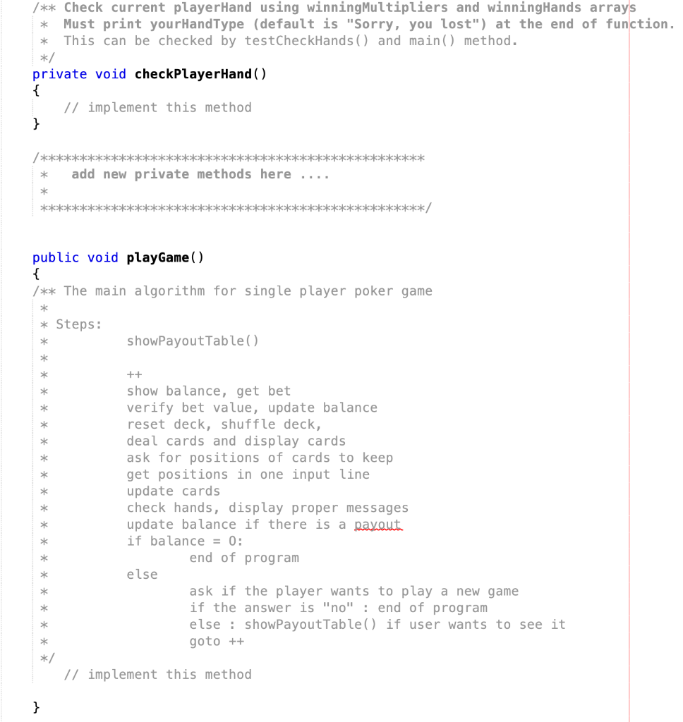 / Check current playerHand using winningMultipliers and winningHands arrays Must print yourHandType (default is Sorry, you l