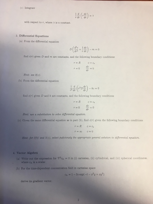 Solved Differential Equations A From The Differential E Chegg Com