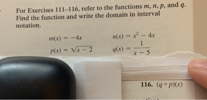 Solved For Exercises 111 116 Refer To The Functions M N Chegg Com