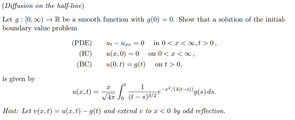 Solved Diffusion On The Half Line Let G 0 Oo R Be A S Chegg Com