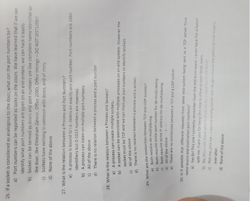 Solved 26 If A Socket Is Considered As Analogous To The