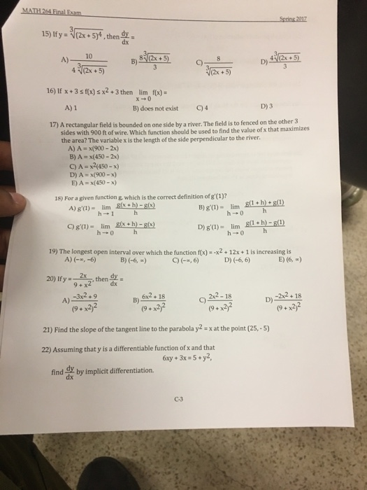 Solved If Y 3 Squareroot 2x 5 4 Then Dy Dx A 10 Chegg Com