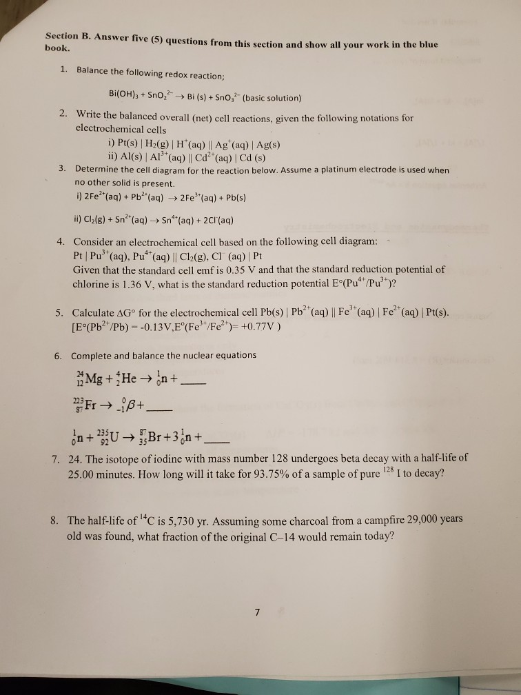 Solved Section B Answer Five 5 Questions From This Sec Chegg Com