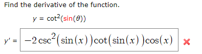 Find The Derivative Of The Function Y Chegg 