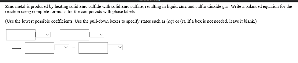chem c3000 zinc and sulfur