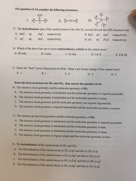 Solved For Question 13 14 Consider The Following Structu Chegg Com