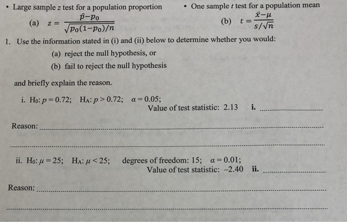 Solved One Sample Test For A Population Mean B T Large Chegg Com