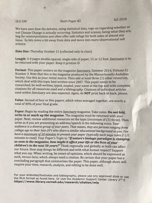 Gls 100 Fall 18 Short Paper 2 We Have Seen How Chegg Com